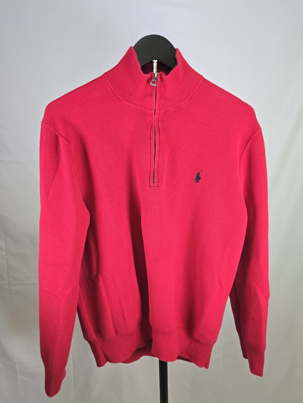 Polo Ralph Lauren Red Quarter-Zip Sweater | Men's Large